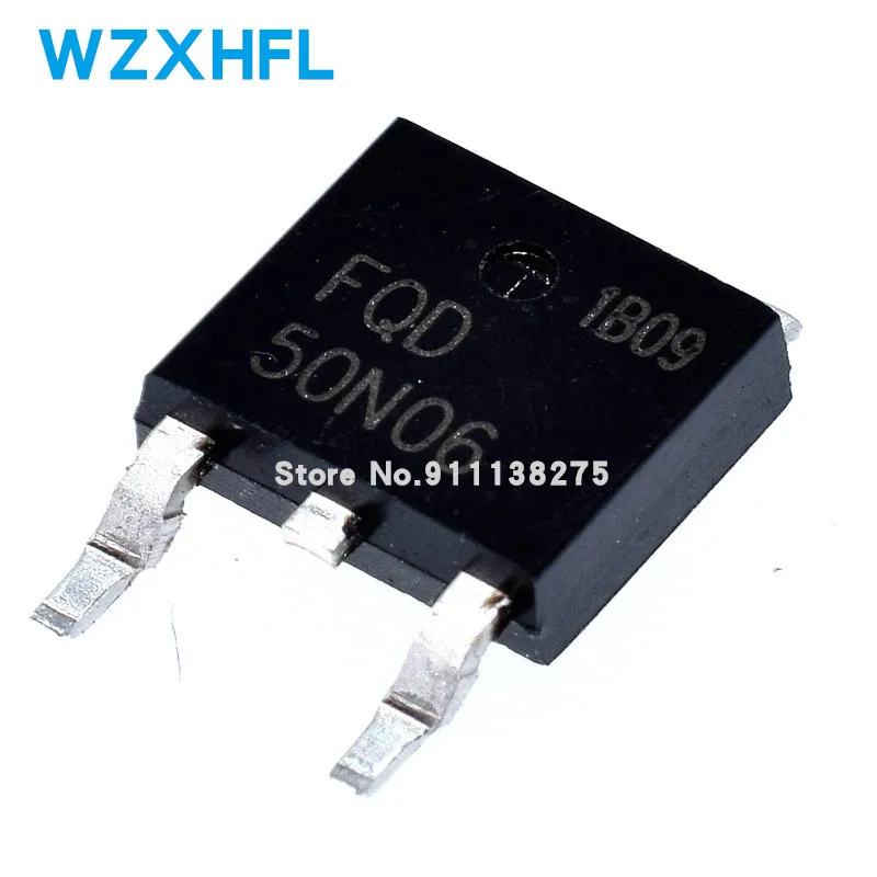 10 шт. FQD50N06 50N06 TO-252 50A 60 в Новинка | Электронные компоненты и принадлежности