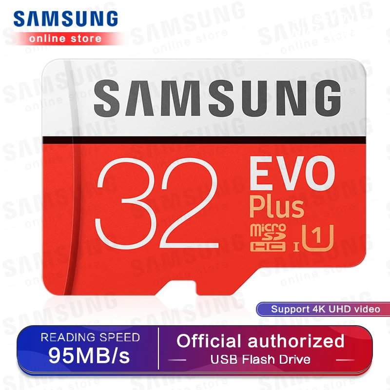 SAMSUNG карта памяти Micro SD карты памяти EVO Plus 256 ГБ 128 Гб 64 Гб 100 МБ/с. SDXC C10 U3 UHS-I, мicro SD, TF карта 32 ГБ для смартфонов и планшетных ПК