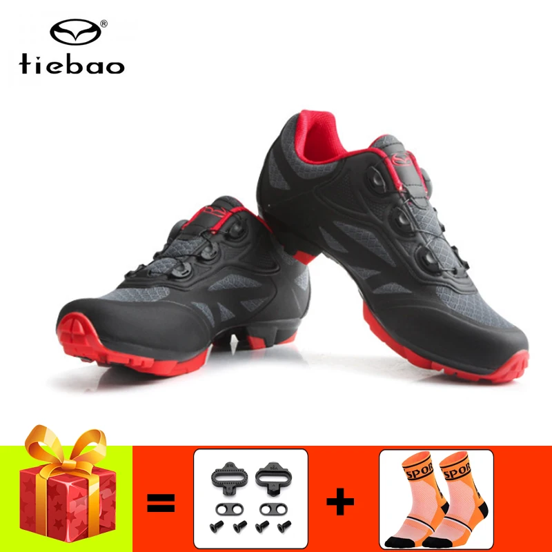 Tiebao Cycling Shoes Men Mountain Bike Snaeker Self-Locking Sapatilha Ciclismo Mtb Breathable Riding Bicycle Spinning Shoes