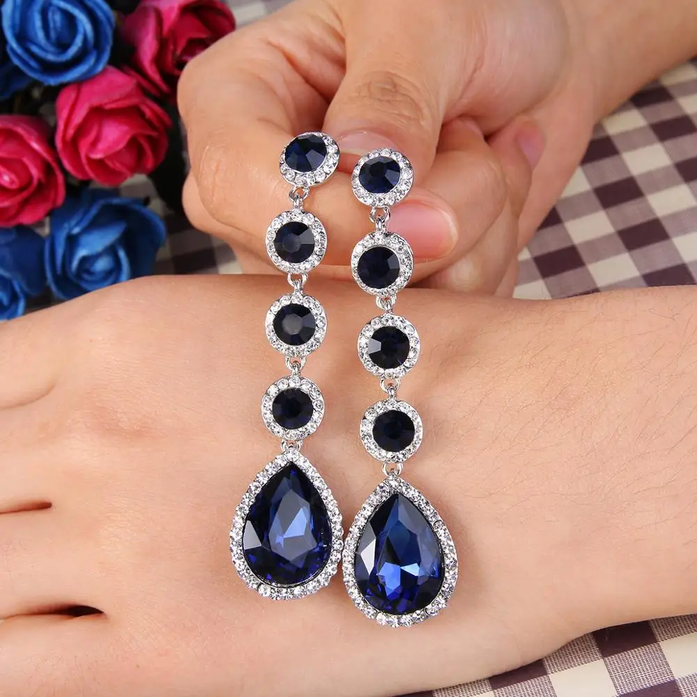 Tuliper КАПЛЕВИДНАЯ подвеска серьги для женщин Boho висячие Ретро стиль кристалл