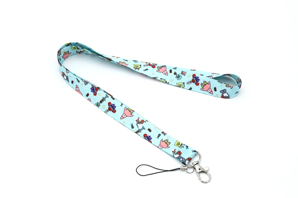 Lanyard F Классический с принтом из мультфильма «Губка Боб шейный ремешок Ремешок для мобильного телефона держатель значка веревки милый брелок подарки - Цвет: Lanyard F