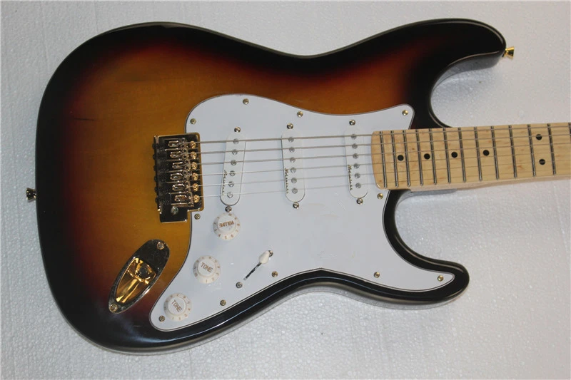 

Оптовая продажа, высокое качество, новый стиль, sunburst 6 струн, электрическая гитара, золотая фурнитура, бесплатная доставка, Прямая поставка с...