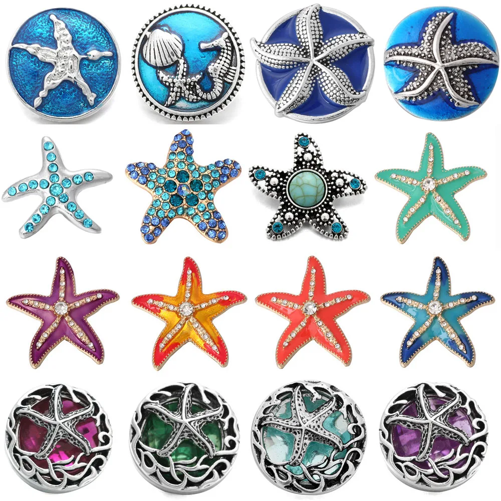 6 шт./лот новые ювелирные изделия с застежкой 18 мм кнопки смешанные кристаллы