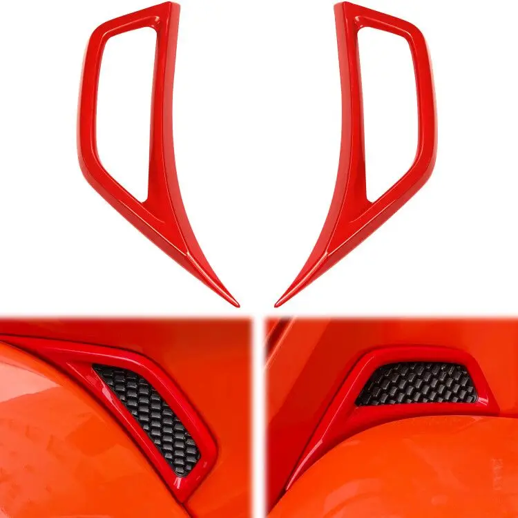 

Air Conditioning Vent Outlet Decoration Cover Trim Sticker Car Wheel Eyebrow Side For Jeep JL JLU & Gladiator JT 18-20 (Red)
