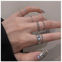 7pcs ring set for women wind hip hop index alloy finger knuckle hoop goldsilver 2021 geometry simple fashion jewelry wholesale