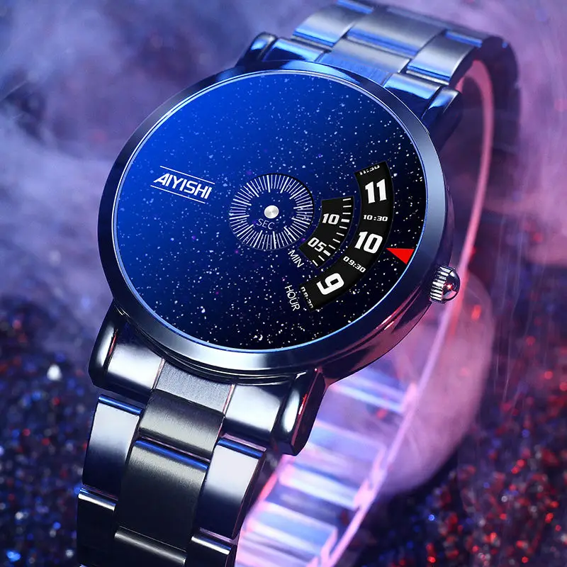 

[Leak Detection] Swiss Counter Genuine Personalized Starry Sky Waterproof Men's Watch Fashion Student Automatic Quartz Watch