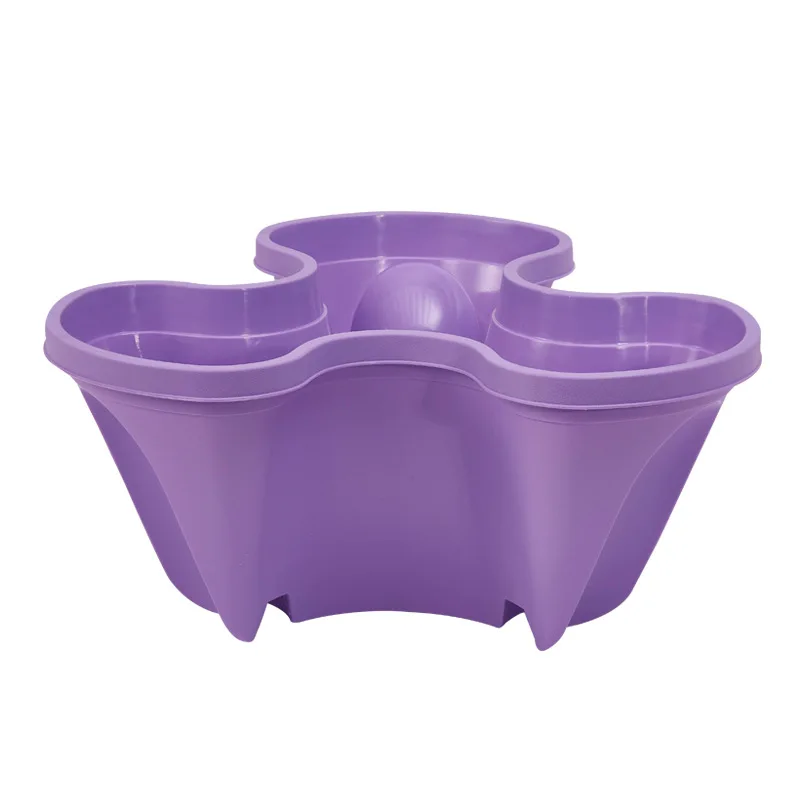 

Large 37cm three-dimensional planter pot can be superimposed plastic strawberry pot and movable three-petal butterfly pot