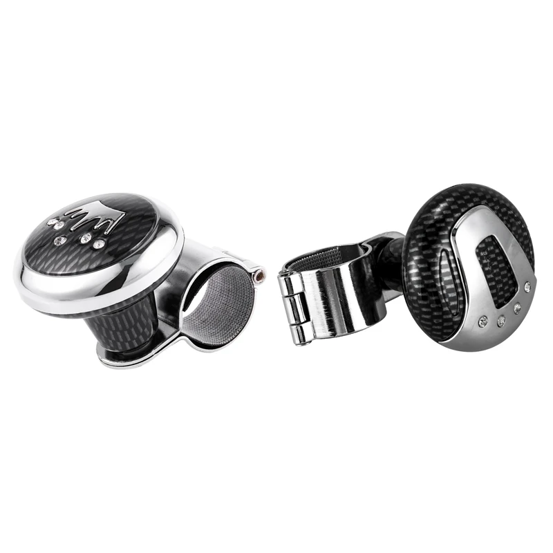

2 предмета металла Пластик Ручка Руль Spinner Ручка для авто грузовик, узор из углеродного волокна и клетчатым паттерном