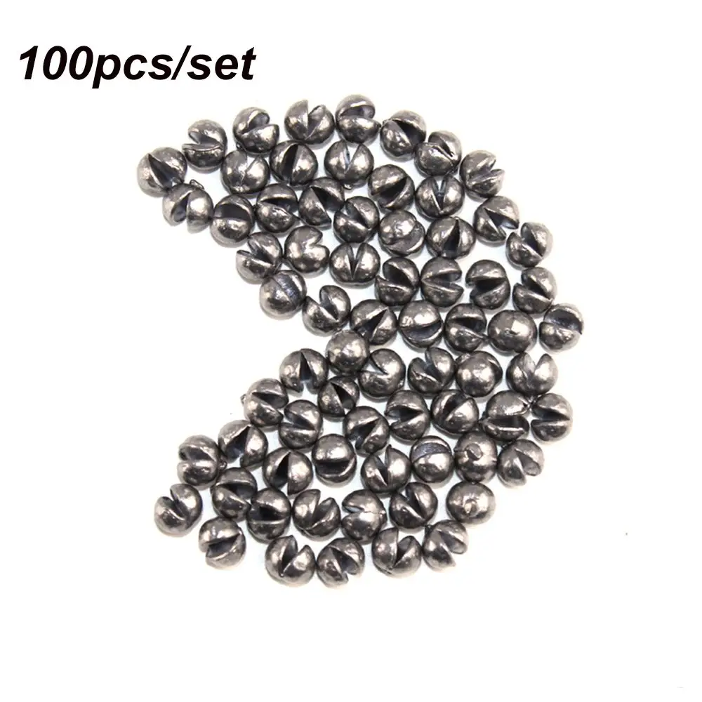 

100Pcs High Quality Additional Weight Weights Round Shot Fishing Lead fall Sinker Hook Connector opening Mouth