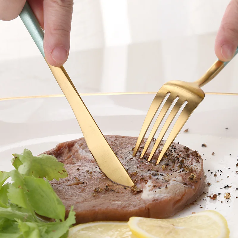 Столовые приборы из нержавеющей стали 304 столовый нож вилка ложка палочки набор