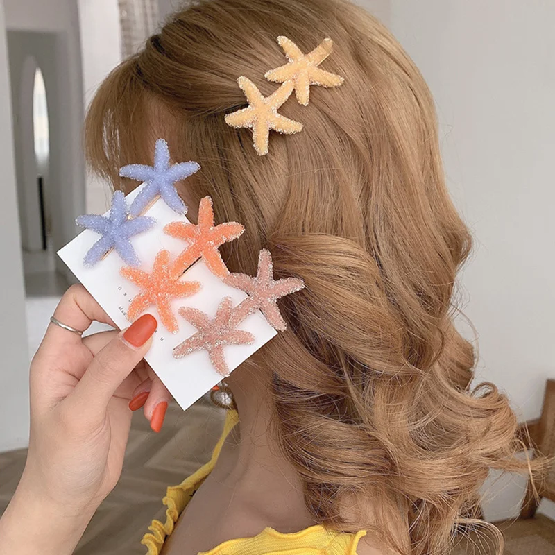 

Sweet Acrylic Starfish Hairclip Korean Hair Barrettes Pins For girls Women Girl Kid Cute Hair Clip Grips Accessories Headwear