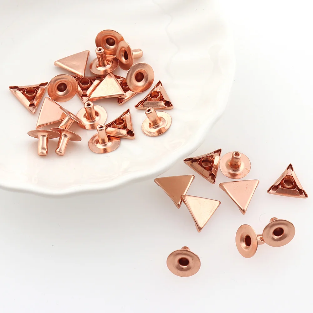 100 наборов 7*10 мм розовое золото двойная крышка заклепки Шпильки столкновения