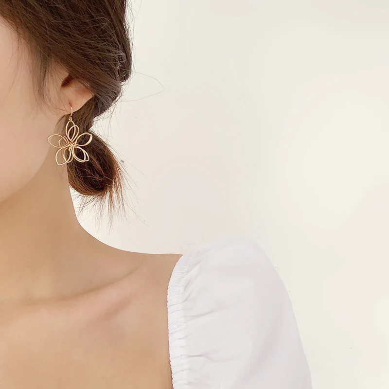 Женские серьги подвески в цветочек минималистичные Ювелирное Украшение|earrings