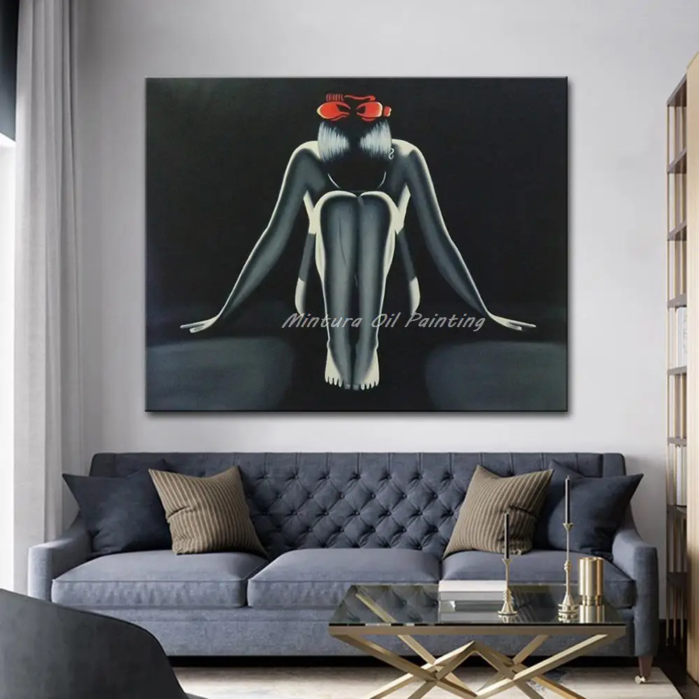 Mintura современное настенное искусство ручная роспись Сексуальная фотография на