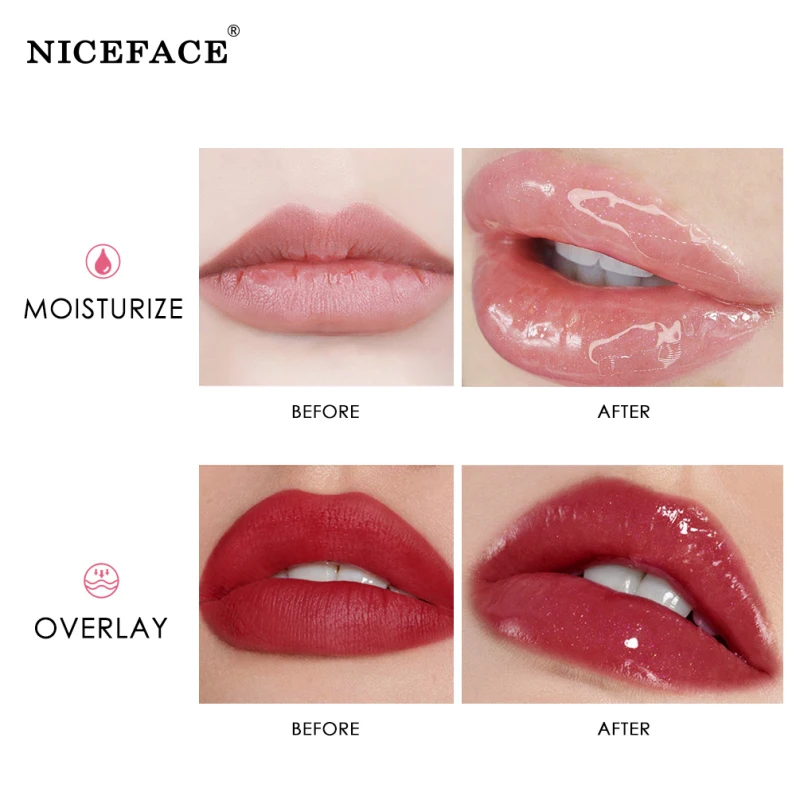

Water Light Lip Gloss Natural Lasting Moisturizing Transparent Non-stick Cup Non-fading Lip Glaze Lips Makeup Cosmetics TSLM1