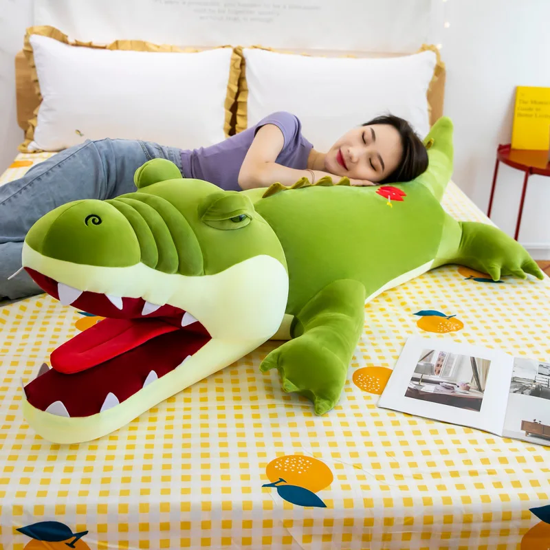 

Zqswkl 80/100cm crocodile sleepping doll large long pillow hugs big tooth anime animals plush toy children's birthday gift