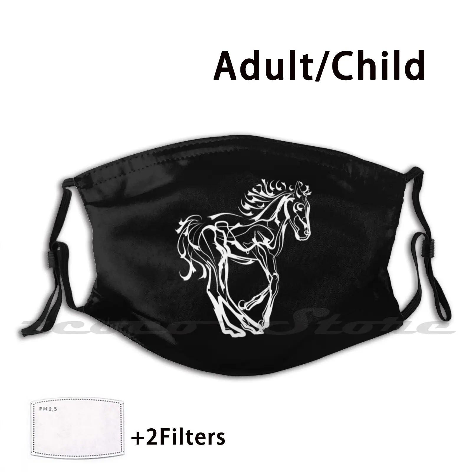 Маска для бега сделай сам моющийся фильтр Pm2.5 РТ трендовый лошадиный Колт фольга