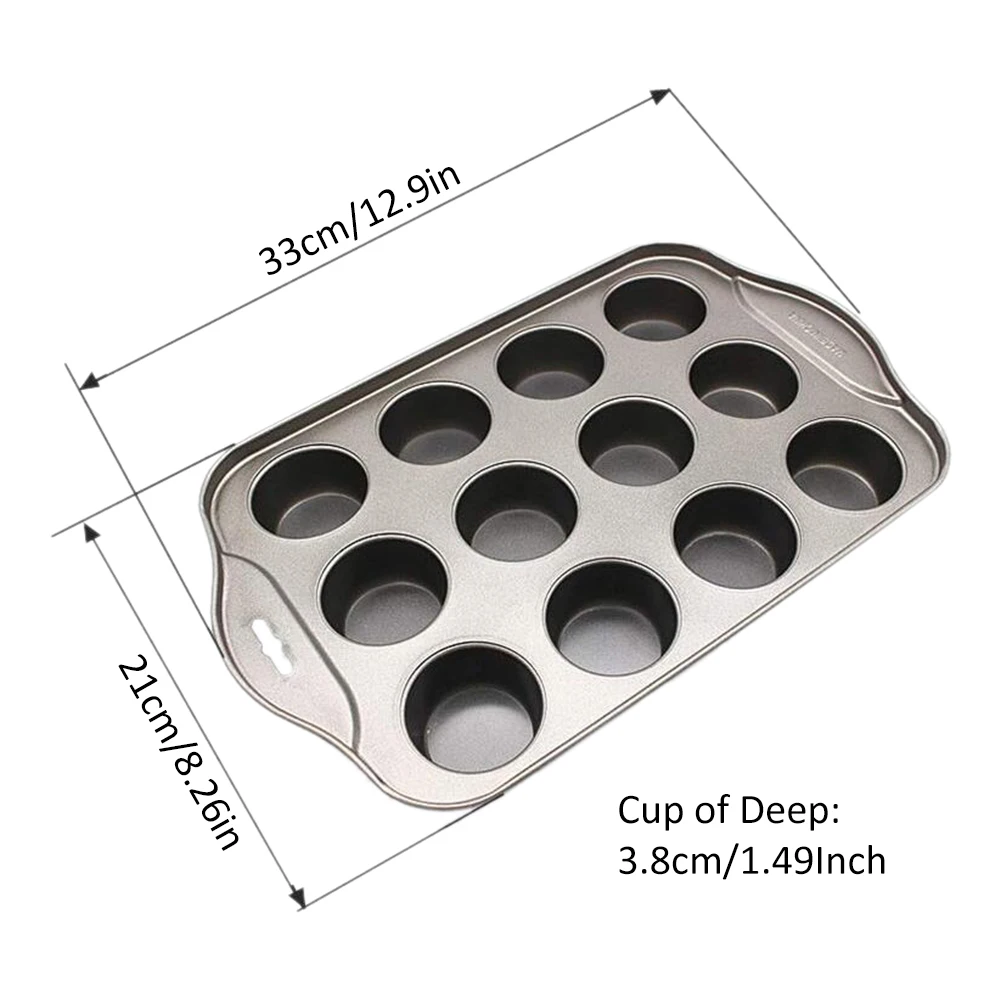 

Cannele 12 Cups Carbon Steel Non-stick Cake Baking Mold Good Thermal Conductivity High Temperature Resistance Bread Baking Tools