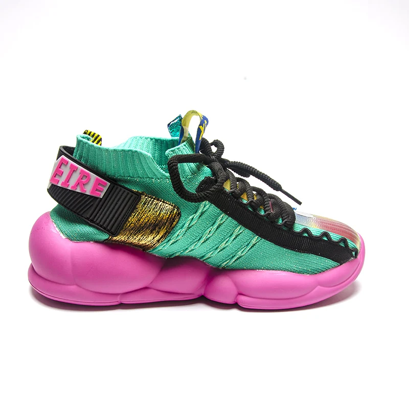 Fujin/женские ботинки Сезон весна осень Женские Дышащие вязаные слипоны Удобные на