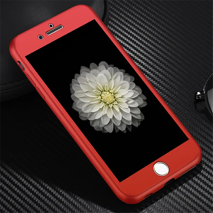 Luxury For iPhone 7 6s Cases Protect 360 TPU Silicone Soft Full Body Protective Case Cover for 6 Plus 5 5S with Tempered Glass |