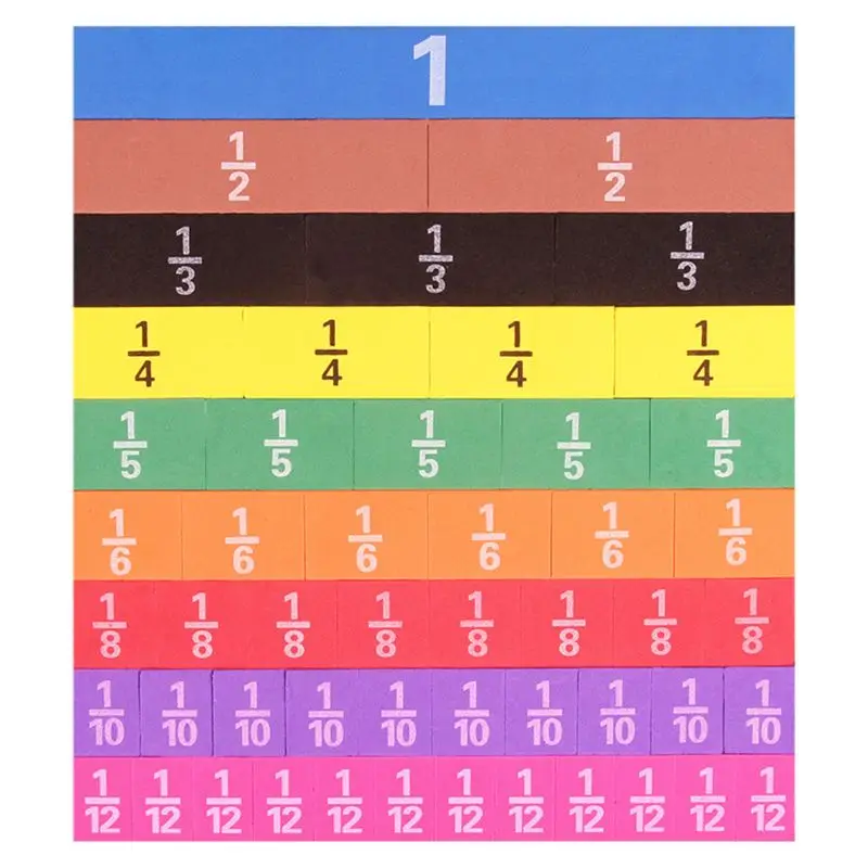 

Magnetic Rainbow Fraction Tiles Math Toy Montessori Learning Educational Toys
