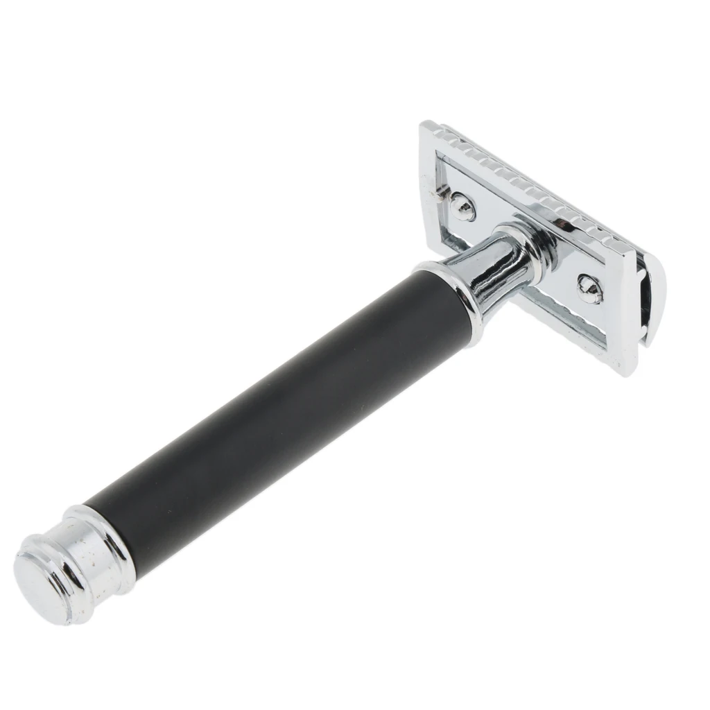 Men's Daily Use Double Edge Safety Shaving Razor Beard Grooming Tool Black