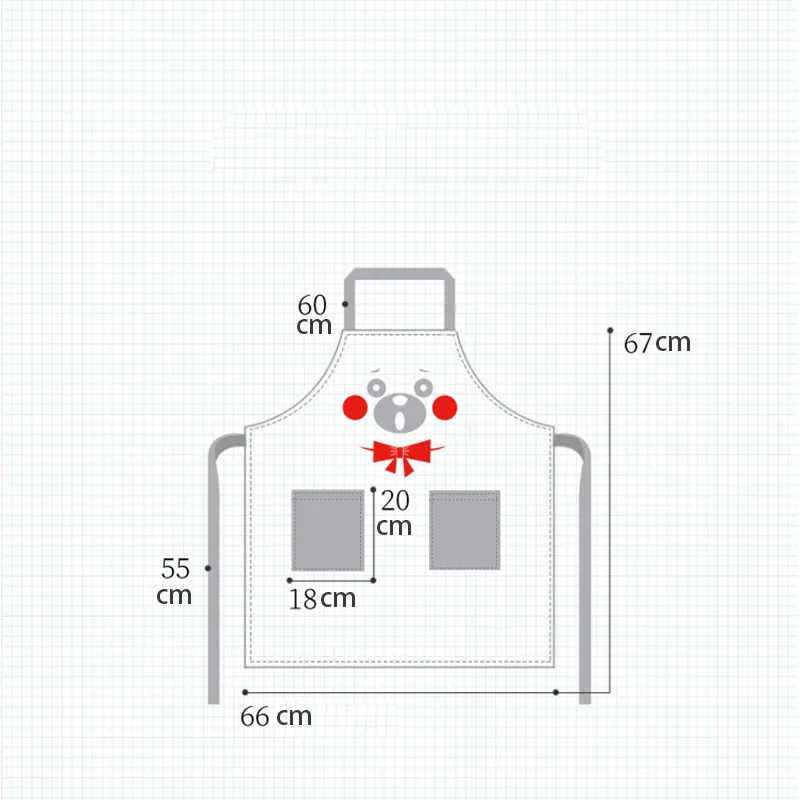 1Pce коричневый/черного цвета с изображением медведей хлопчатобумажные фартуки
