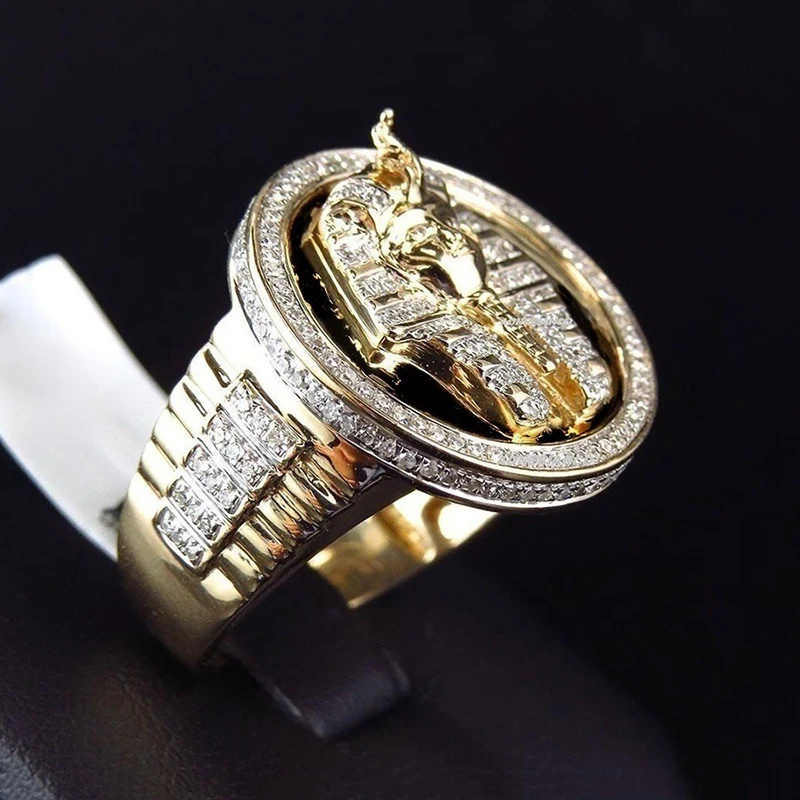 FDLK классическое винтажное модное роскошное кольцо King Of Egypt мужское Золотое
