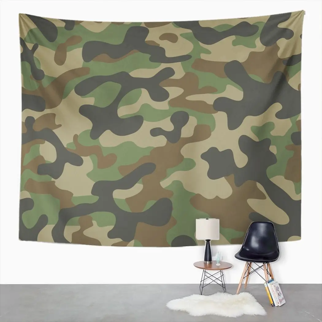 Темно Синий Гобелен Камуфляжный зеленый гобелен для спальни декор комнаты