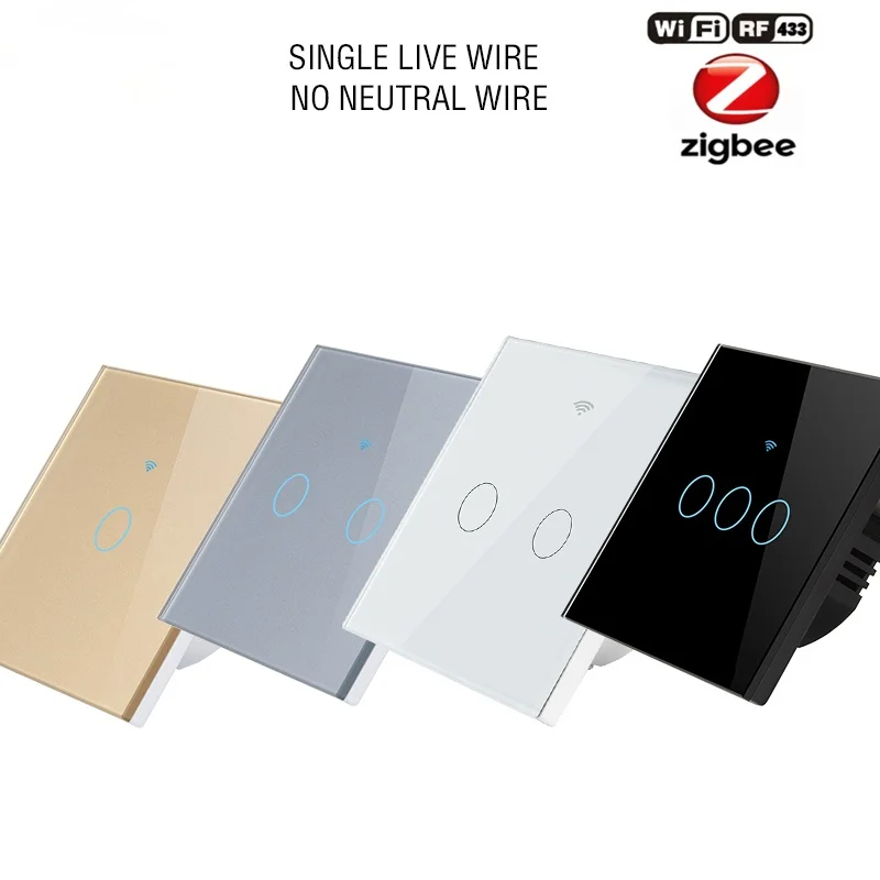

ЕС Zigbee умный переключатель домашний настенный переключатель светильник Переключатель No нейтральная линия Управление видеомикшер Alexa Google ...