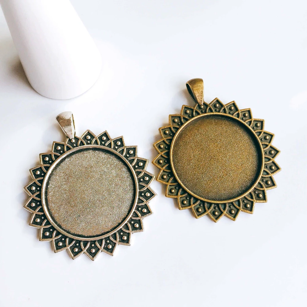 5 шт./лот 30 мм ожерелье с подвеской античный бронзовый серебристый цвет