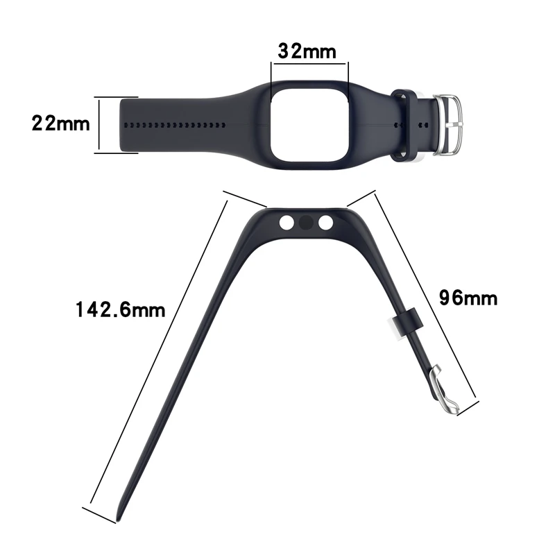 

Silicone Watch Band Adjustable Wrist Strap Wristband Replacement for Polar A300 Smart Watch