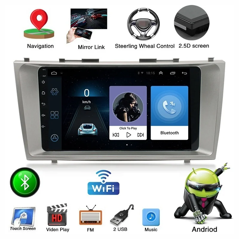 Мультимедийный проигрыватель для Toyota Camry 9 1-2007 1 + 16 ГБ дюймов Android 2011 2 Din GPS |