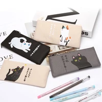 cute cartoon cat pencil case for girls oxford cloth office school supplies student stationery waterproof pen case cosmetics bag