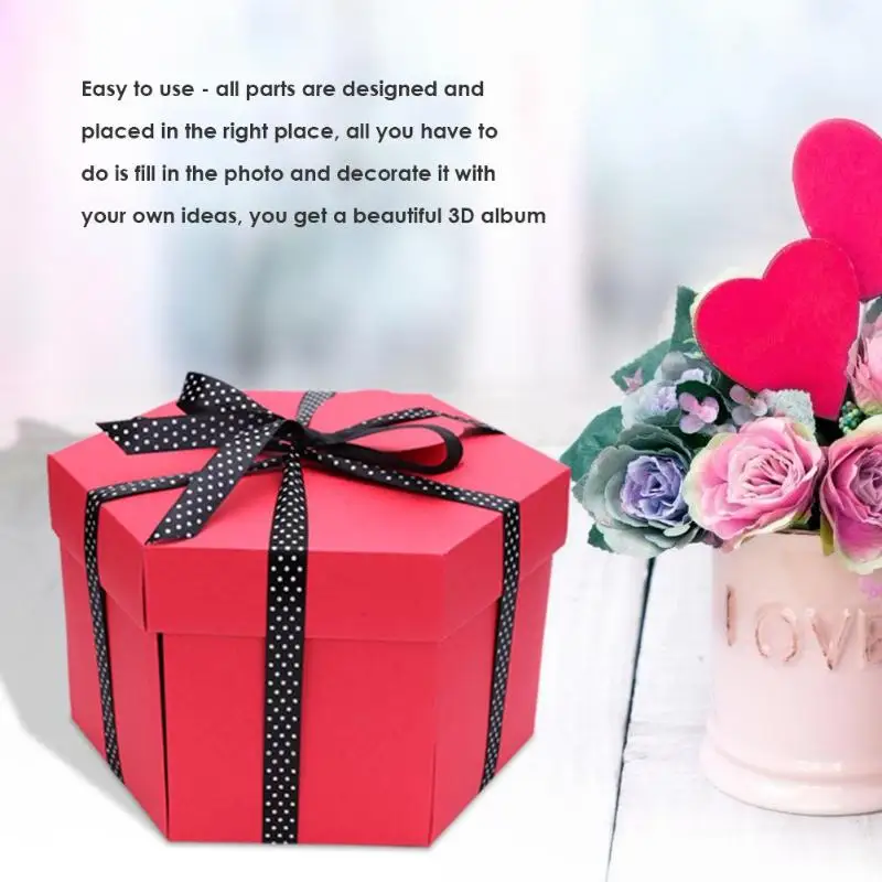 Ручной сюрприз шестиугольные взрывные коробки шестигранные DIY юбилейные