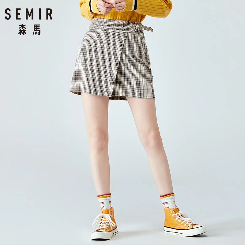 Юбка SEMIR Женская однотонная на пуговицах повседневная дизайнерская пляжная