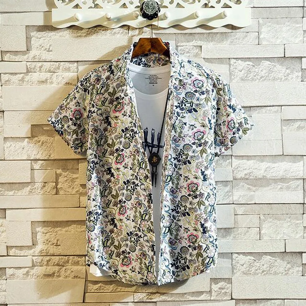 Мужская Повседневная рубашка с коротким рукавом и отложным воротником 3 30 | Спорт