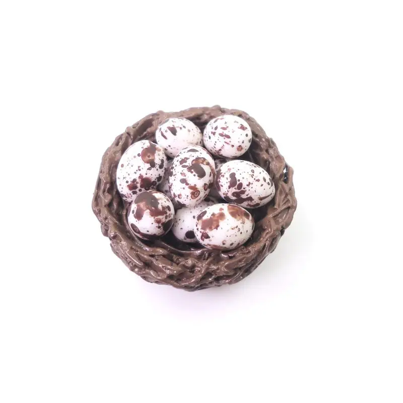

1/12 Scale Dollhouse Miniature Bird Nest With Eggs Set Dolls House Landscape Decoration Accessories Toy