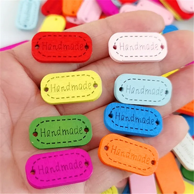 100 шт./упак. овальный &quotручная работа&quot деревянные пуговицы для шитья аксессуары