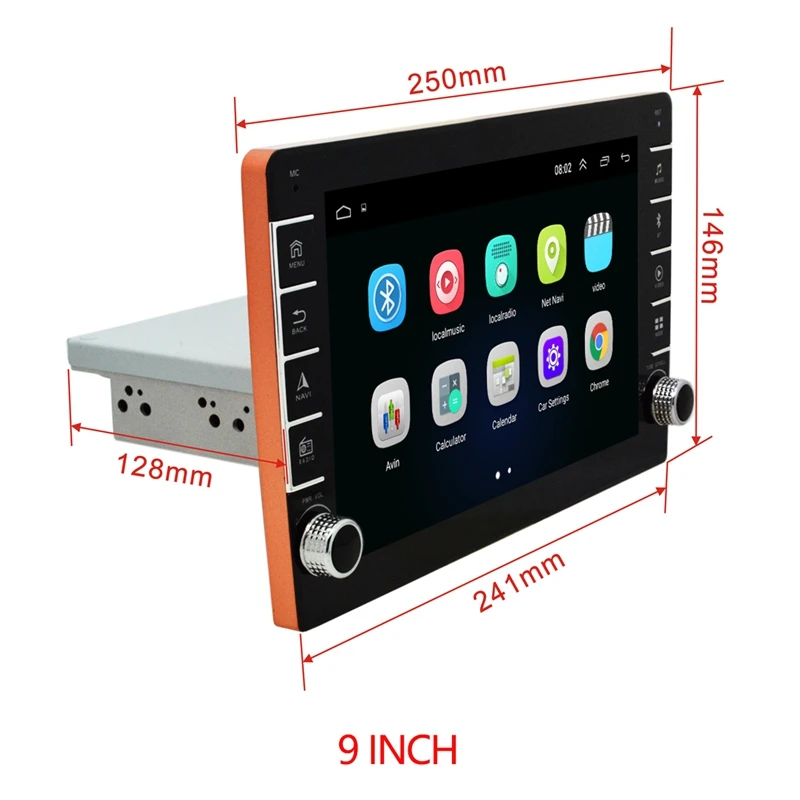 

9 Inch Adjustable WIFI Car Stereo Radio Quad-Core Android 8.1 MP5 Player Press Sn GPS Navigator with Button Knob