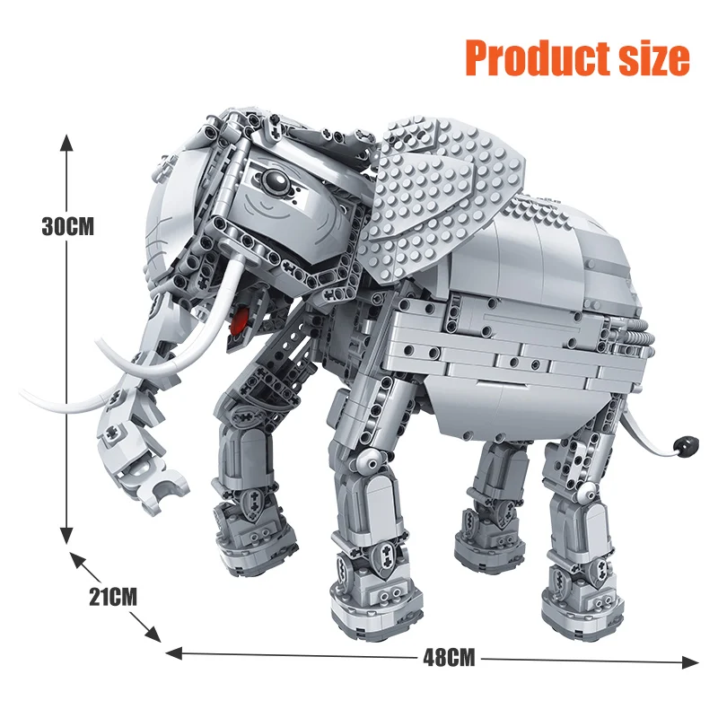 

ERBO 1542pcs Creative Remote Control Elephant Animal Model Building Blocks High-tech Electric Bricks Education Toys for Boys