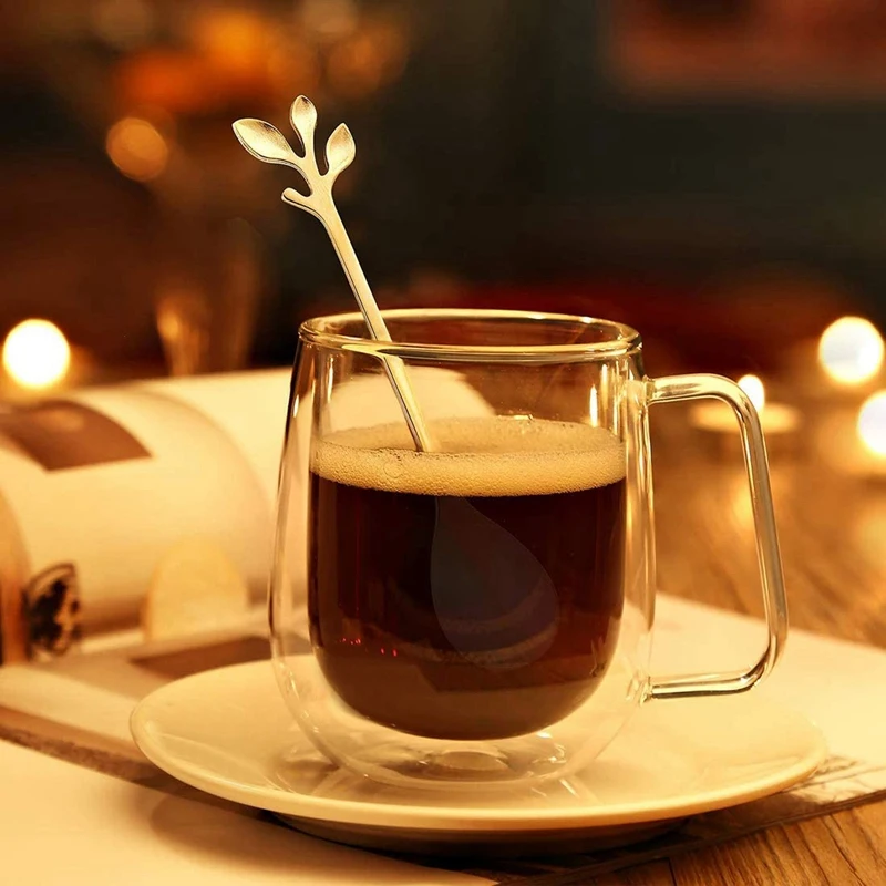 5 ложка + вилки Нержавеющая сталь лист Кофе для торта вилка десертные ложки набор