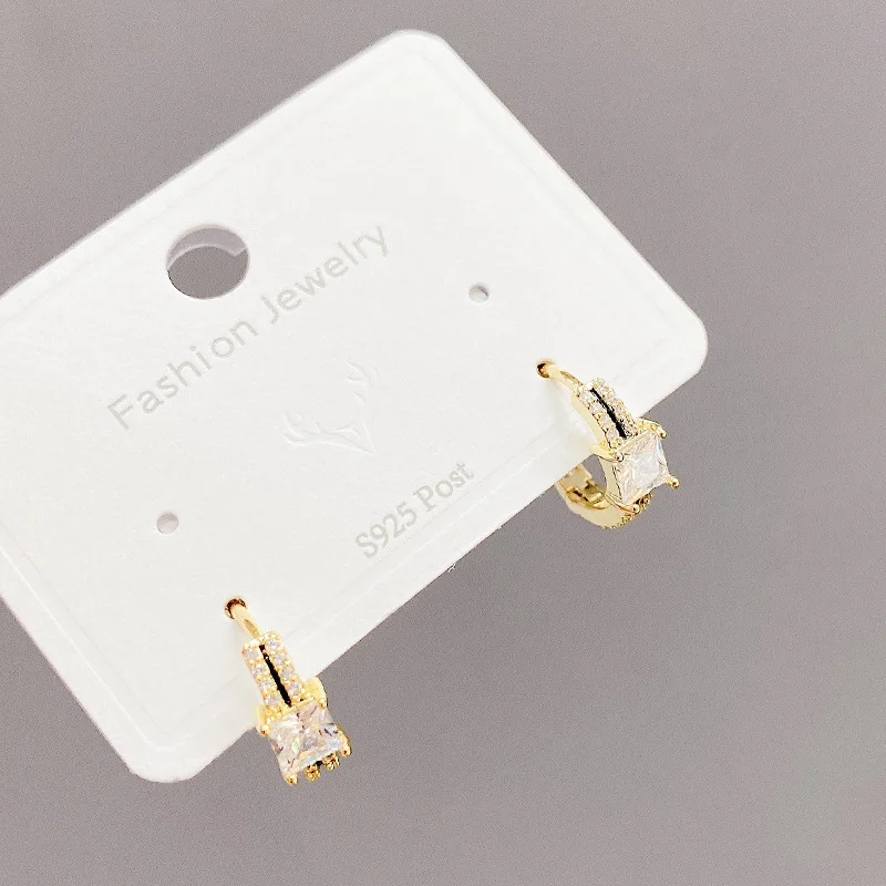 

Wholesale Micro-Inlaid Noble Zirconia Ear Clip Korean Elegant Trendy Exquisite Earrings Women's New Fashion Jewelry