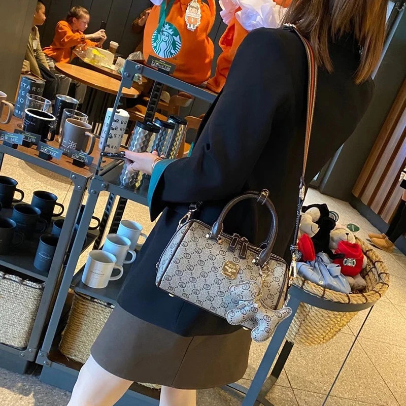 

Genuine Leather Women Bostons 2021 New Fashion Retro Plaid Single Shoulder Bags Ladies Designer Purses and Handbags Sac Luxe Cc
