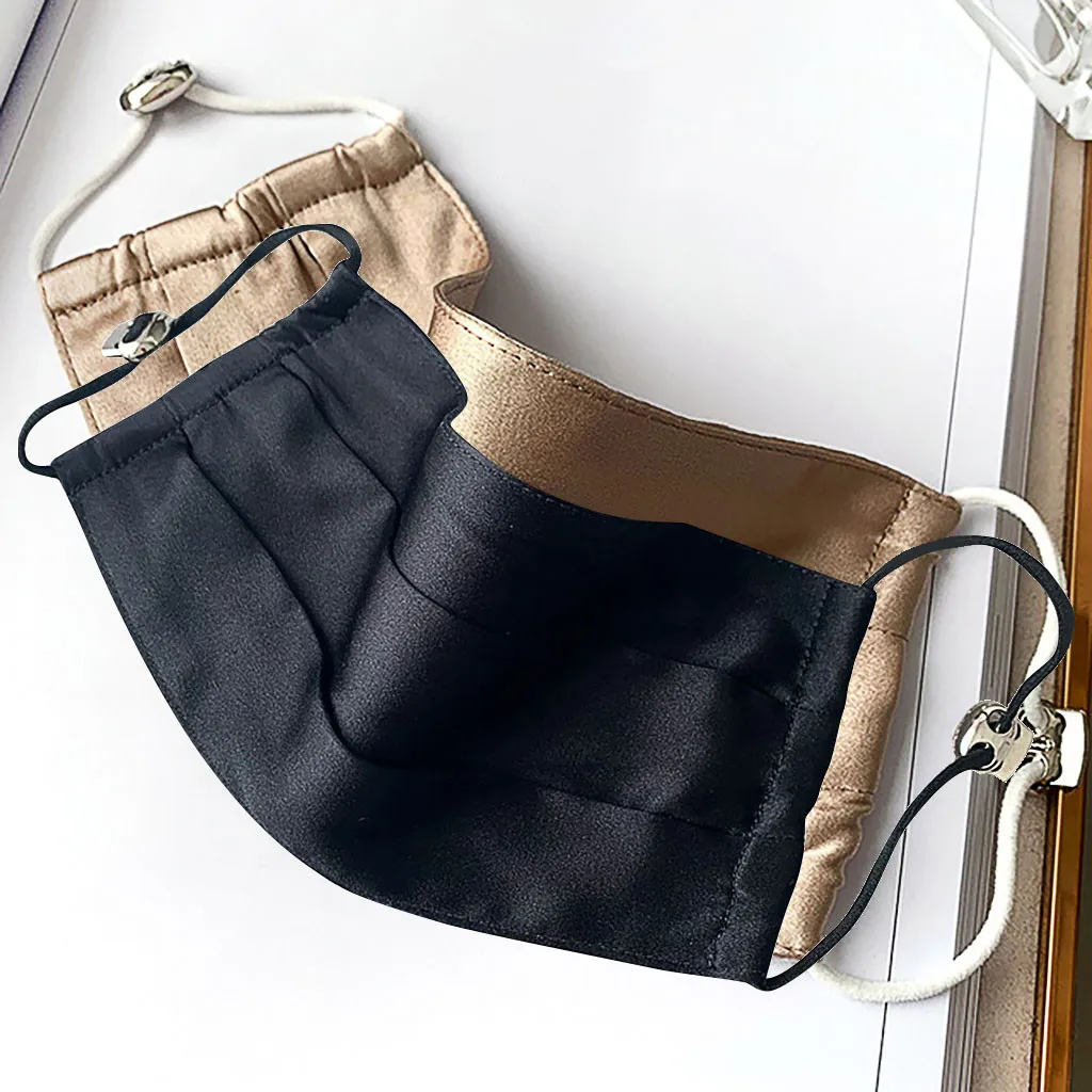 

2PCS Summer Ultrathin Double-deck Sunscreen Ice Silk Mask Breathable Masque Ear Loop Mascarilla Non-disposable Protective Mask