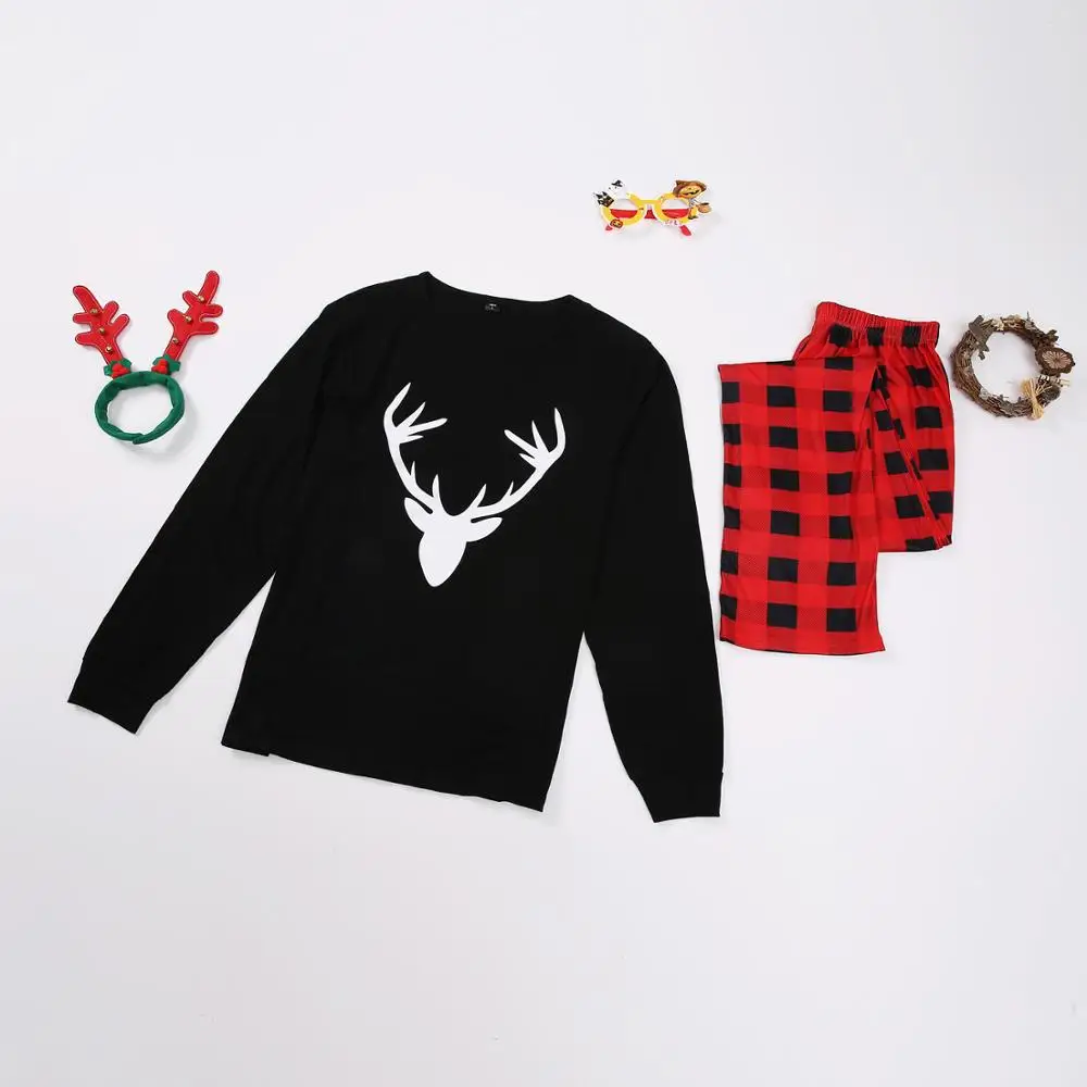 2020 осень зима Familie Bijpassende Kleding Pyjama Pak Kerst Kostuum наряд Look Moeder En Dochter | Мать и ребенок
