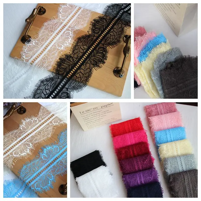 

Price of 6meters wide 10CM exquisite bilateral eyelash lace fabric DIY clothing wedding veil stitching accessories