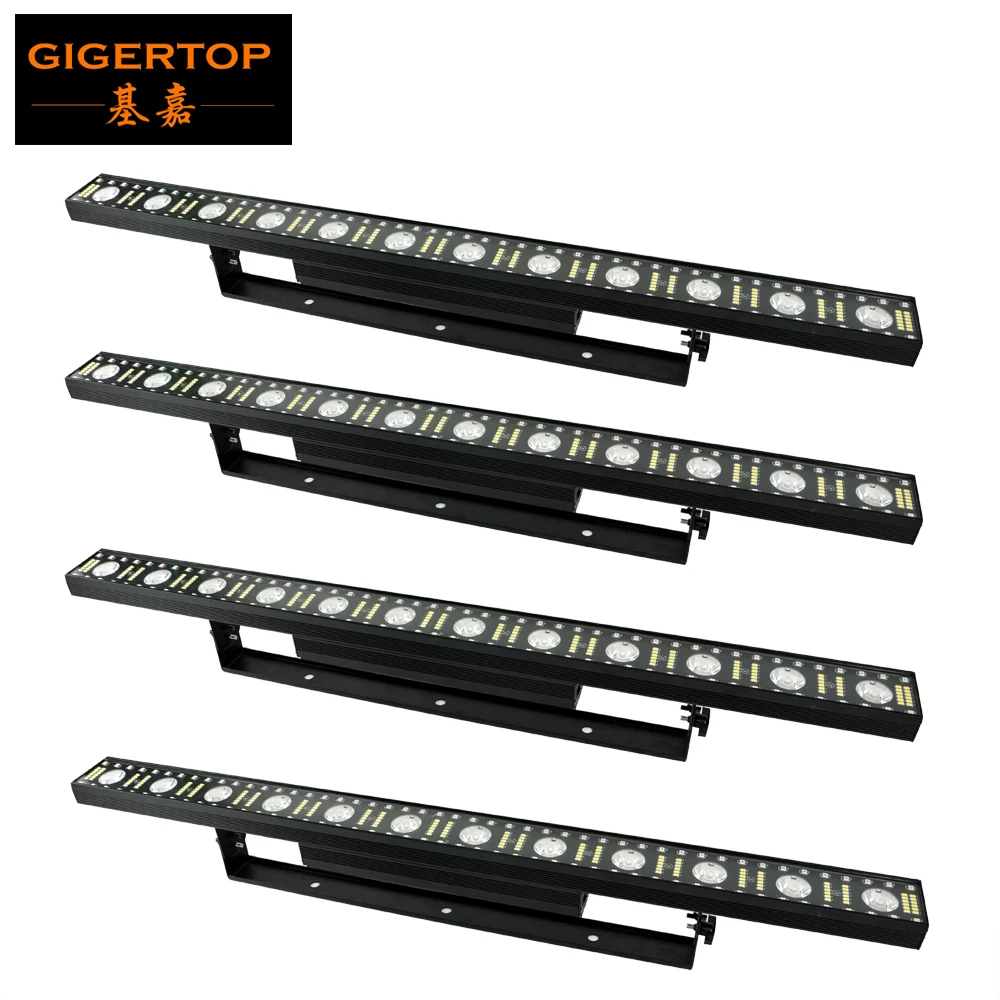 

4 шт./лот 12x3 Вт золотистый белый светодиодный настенный светильник DMX512 управление RGB с белой вспышкой светодиодный светильник для сцены вечерние ринки свадьбы