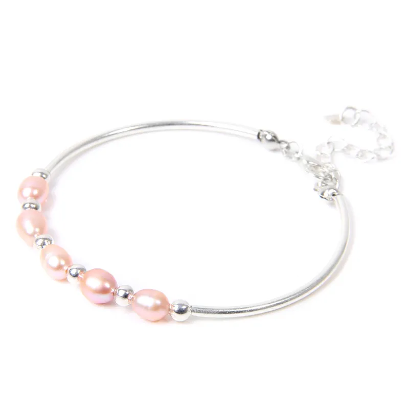 Женский браслет из жемчуга серебра 925 пробы в богемном стиле | Украшения и