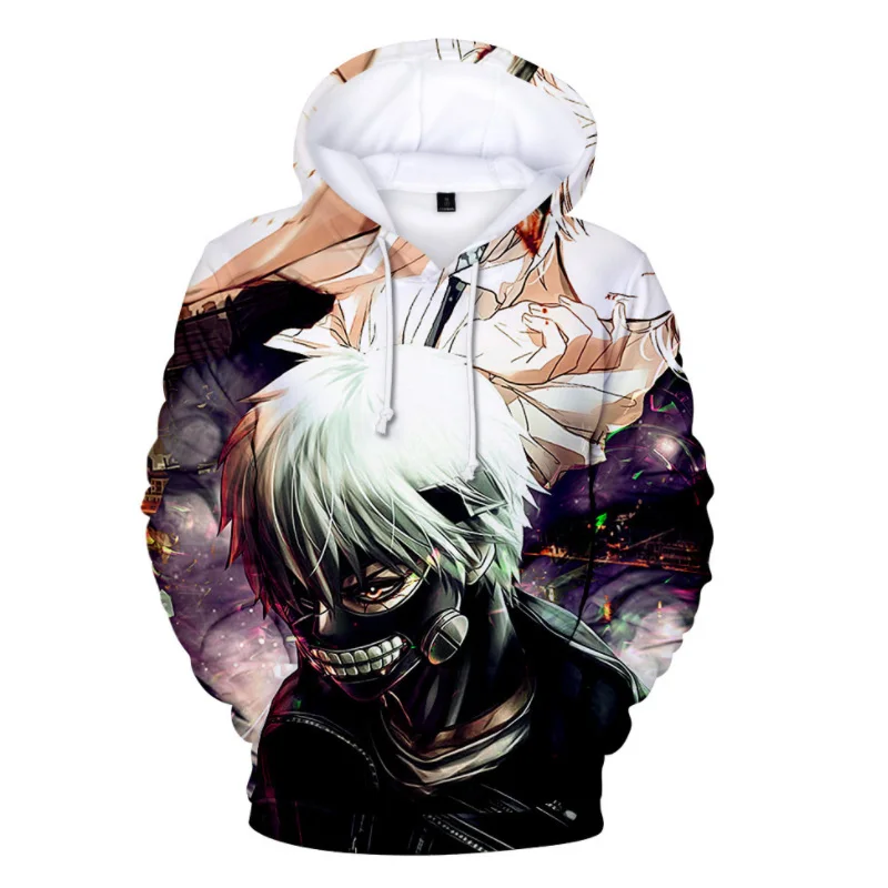 

Anime Tokyo Ghoul Cosplay Costume 3D Coat Pullover Men Black Hoodies